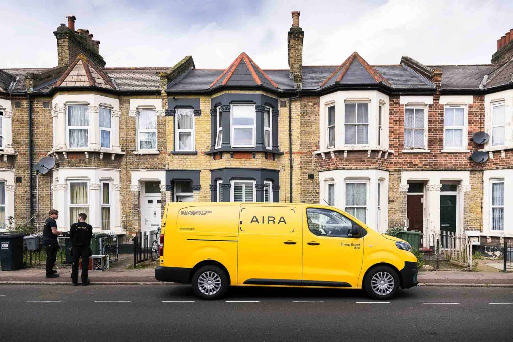 Image shows an Aira installation team outside a property