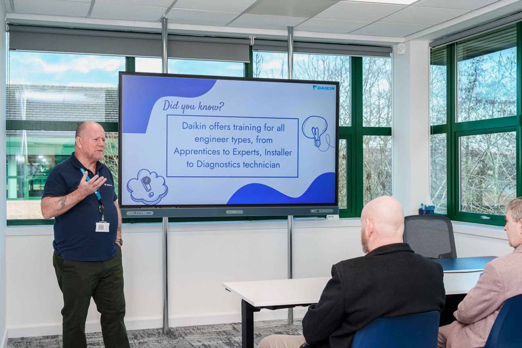 Image shows installers at a Daikin training centre