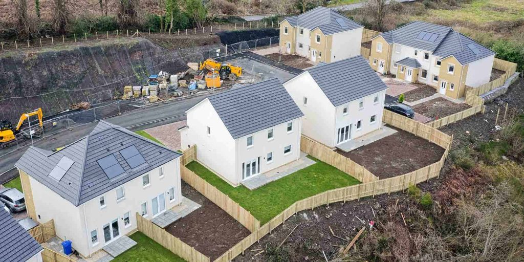 Image shows new houses being built