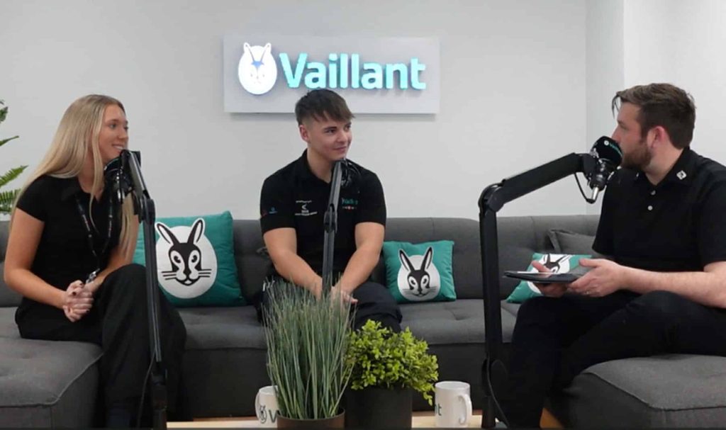Images show apprentices being interviewed for The Vaillant Podcast
