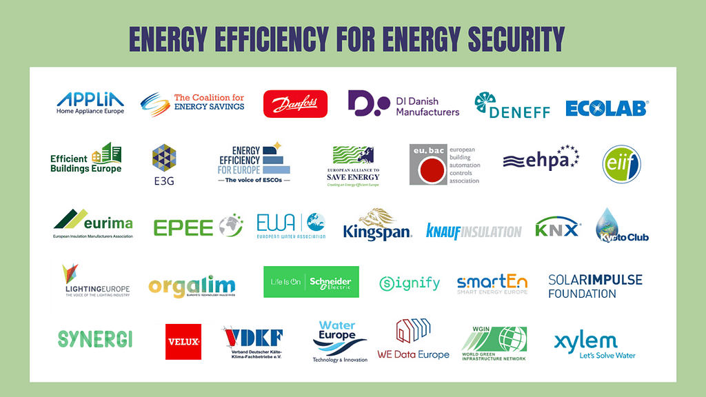 Energy efficiency and renewable energy logos for sustainable solutions.