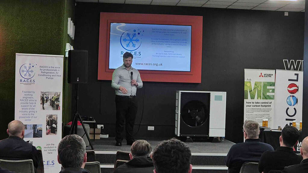 Michael Smart of RACES presenting at the inaugural event focused on RACHP technology.