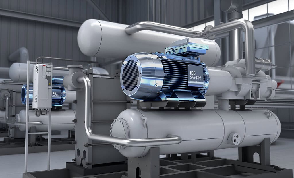Image shows the new IE6 increased safety motor from ABB