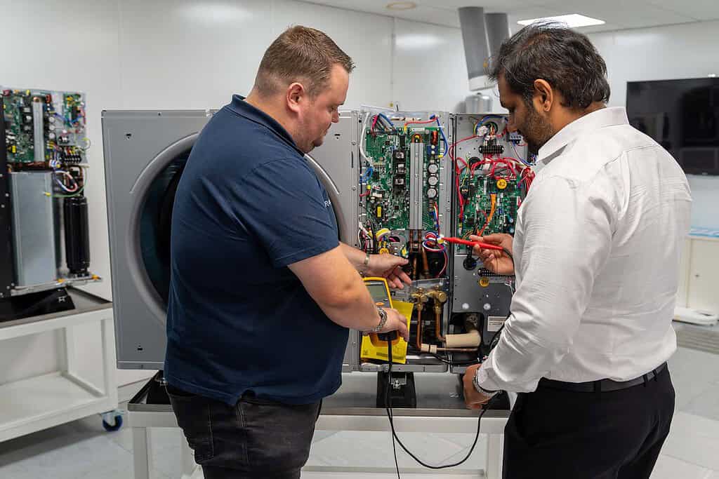Image shows training on the Altherma heat pump
