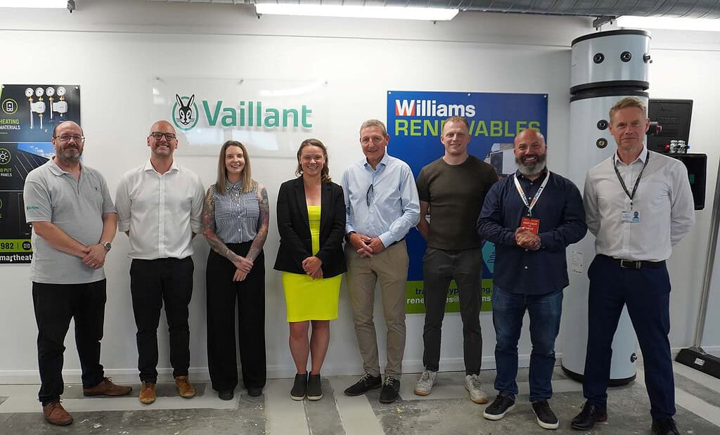 Image shows guests at the new Vallant training facility