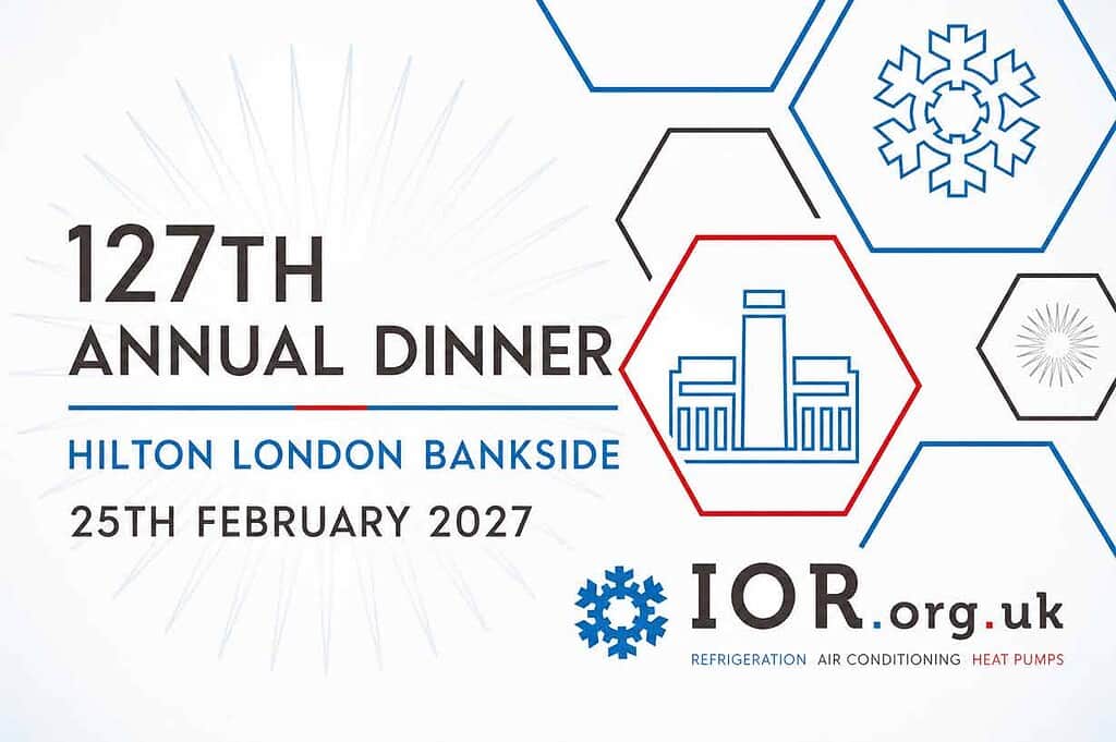 Event poster for 127th IOR Annual Dinner at Hilton London Bankside.