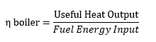 Diagram showing heat pump efficiency calculation formula for fuel energy input.