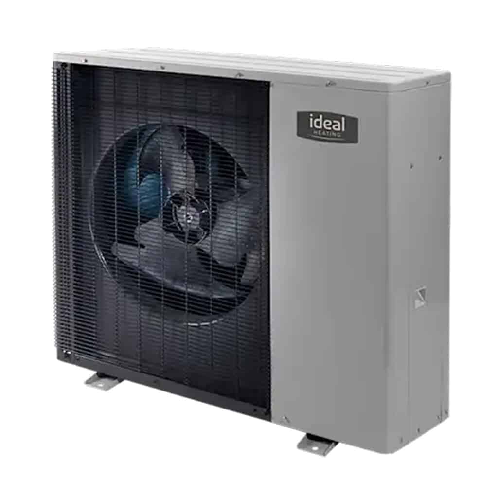 Image shows Logic Air heat pump, available with lifetime warranty