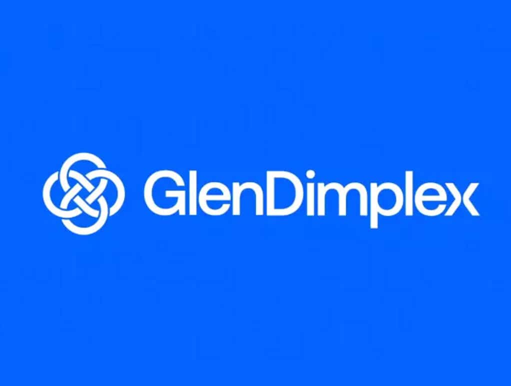 Glen Dimplex logo on a blue background, representing the heating and renewable energy company.