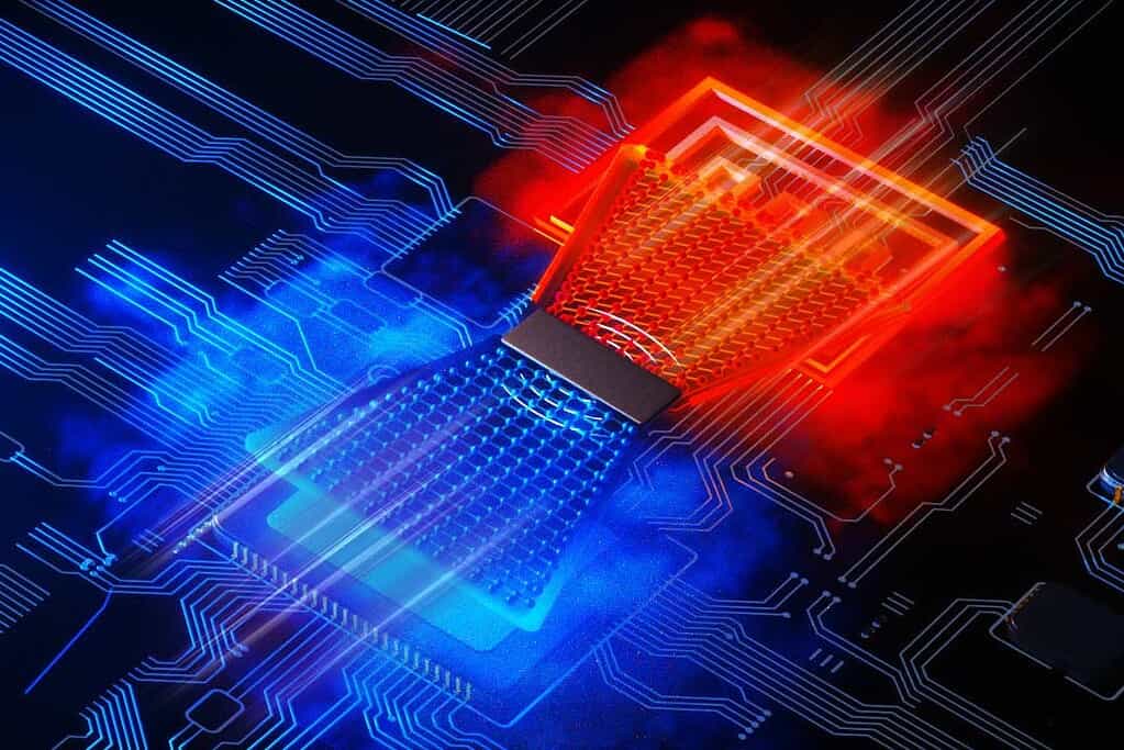 Advanced solid-state cooling technology with heat-driven system and circuit board.