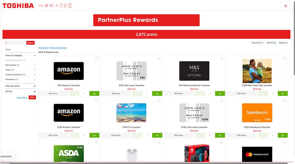 Carrier Solutions Partner Plus rewards dashboard for installers.