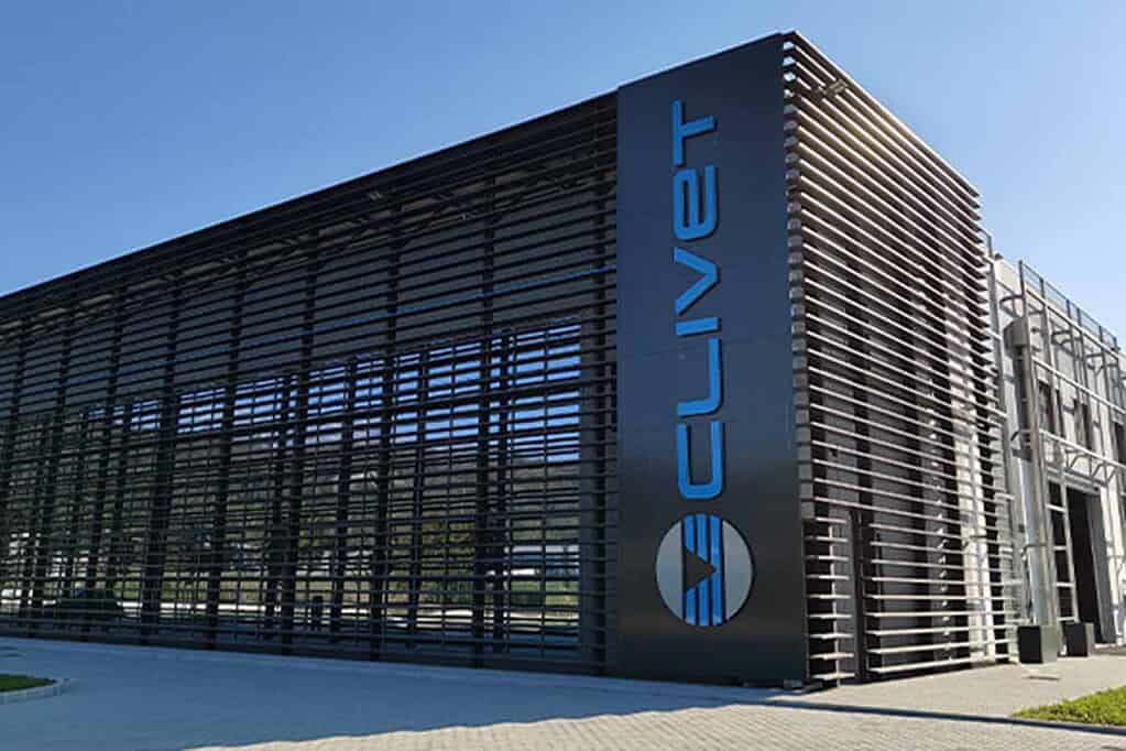 Clivet's new €24m heat pump manufacturing plant in Feltre, Italy.