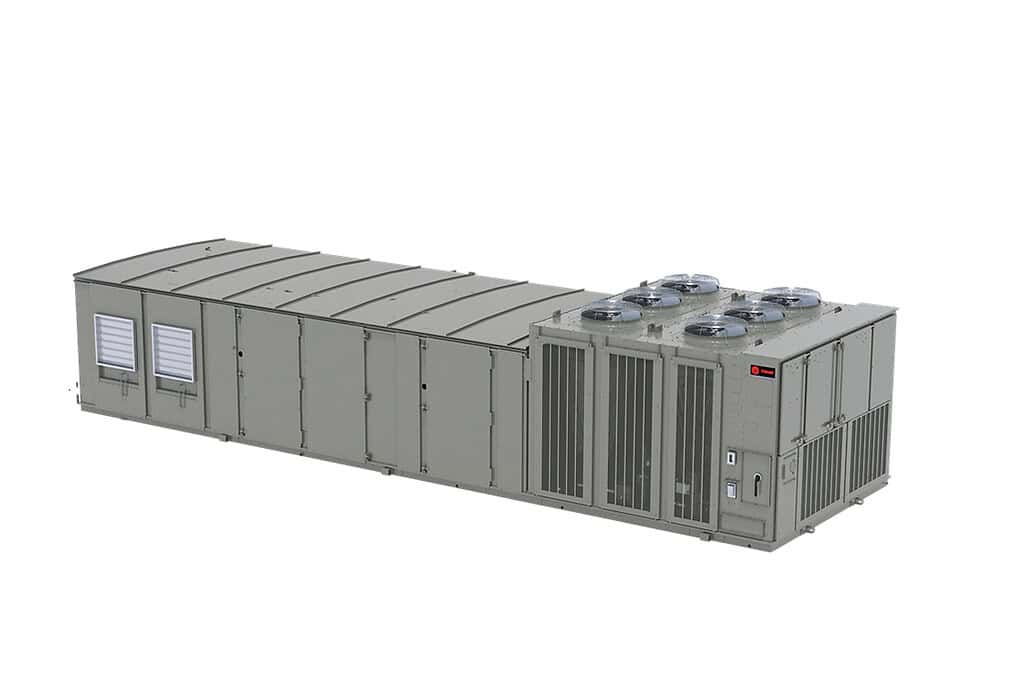 Large commercial heat pump system for efficient heating and cooling solutions.