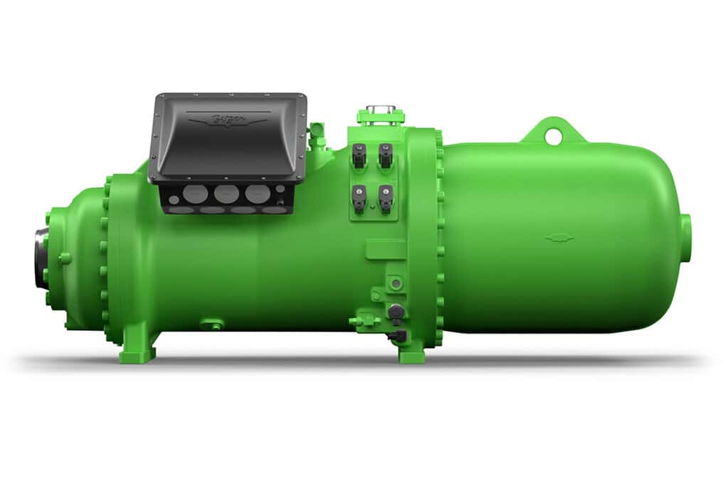 Green heat pump compressor used in renewable heating and cooling solutions.
