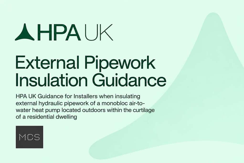 HPA UK guidance on insulating external hydraulic pipework for heat pumps.