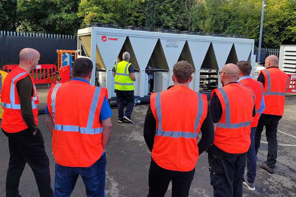 Image shows R290 equipment at the Trane innovation event in Basingstoke